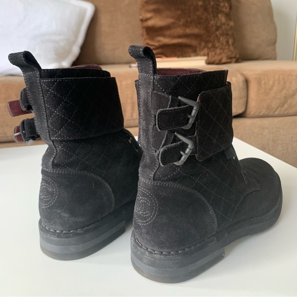 CHANEL Suede Combat and Moto Boots - Picture 2 of 5